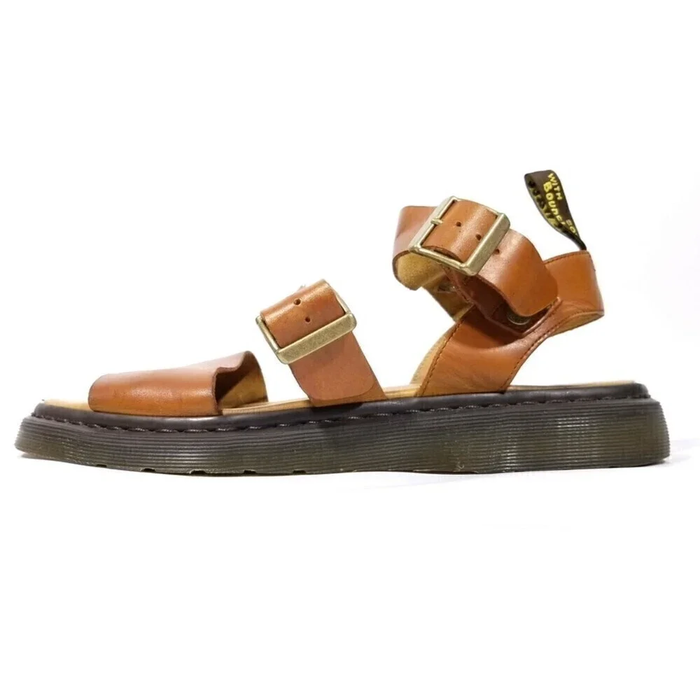 Dr. Martens Gryphon Brando Gladiator Strap Platform Sandals‎ Mens 13 Tan Brown
